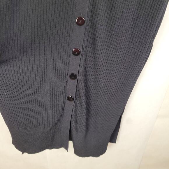 New Line and Dot Simone black ribbed slinky knit button front maxi dress size XL - Picture 10 of 14